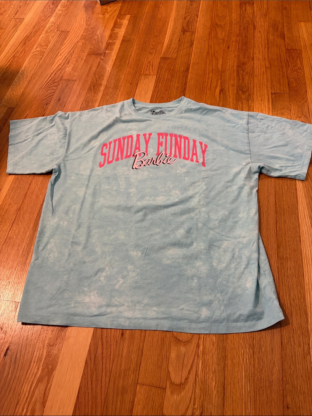 Barbie Light Blue 'Sunday Funday' Graphic Tee with Pink Logo